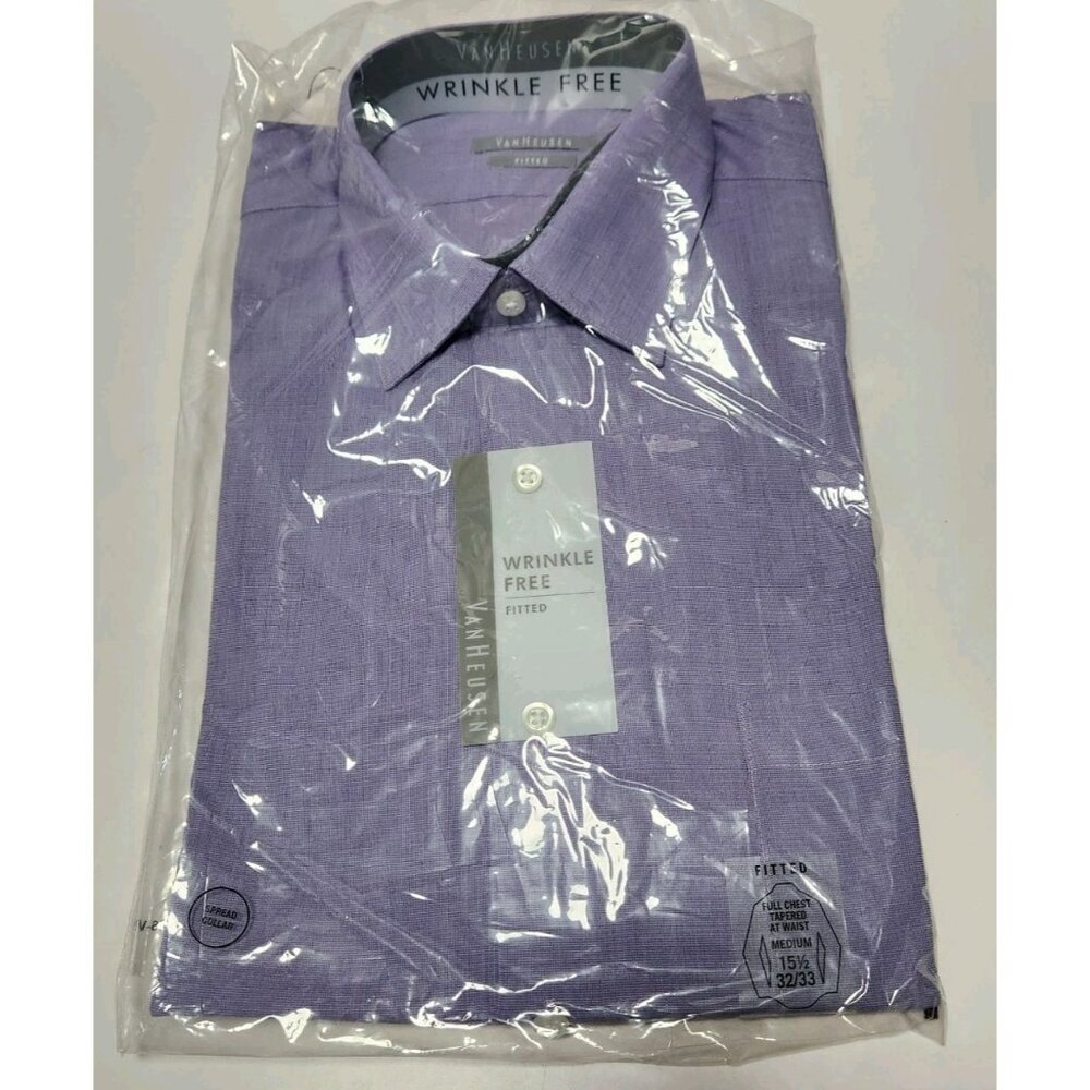 NEW Van Heusen Fitted Wrinkle Free Long Sleeve Dress Shirt 15-1/2 - 32/33